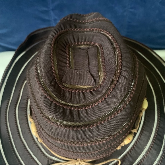 Women’s SCALA Brown Sun Beach Garden Cowboy / Regular Style Hat Shells Bow EXC - Picture 11 of 16